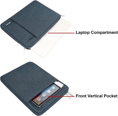 MOSISO 13-Inch Laptop Sleeve - Compatible with MacBook Air/Pro 2016-2026, Haze Blue Polyester Bag