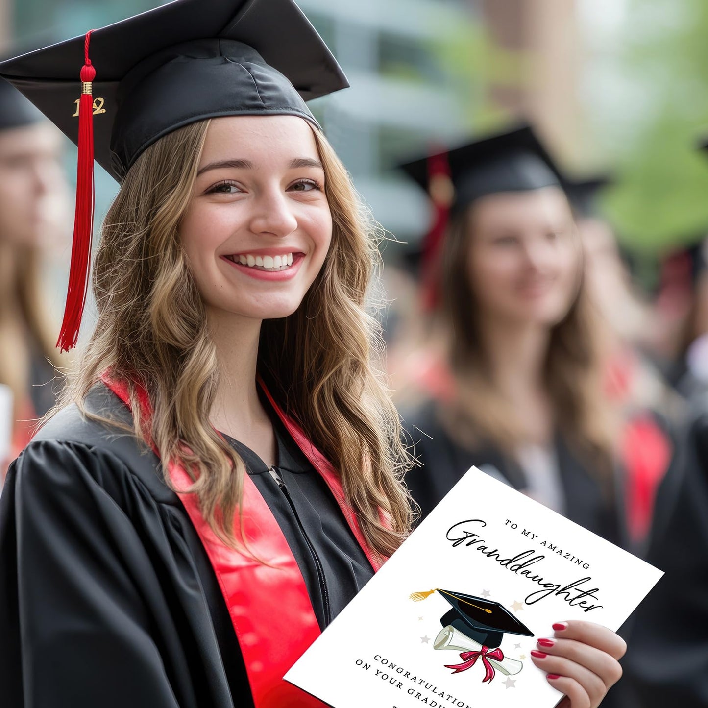 tiangqiwoole Graduation Card for Granddaughter 2026 Proud Grandparents Congrats Greeting Inspirational Gift for High School or College Achievement (Granddaughter)