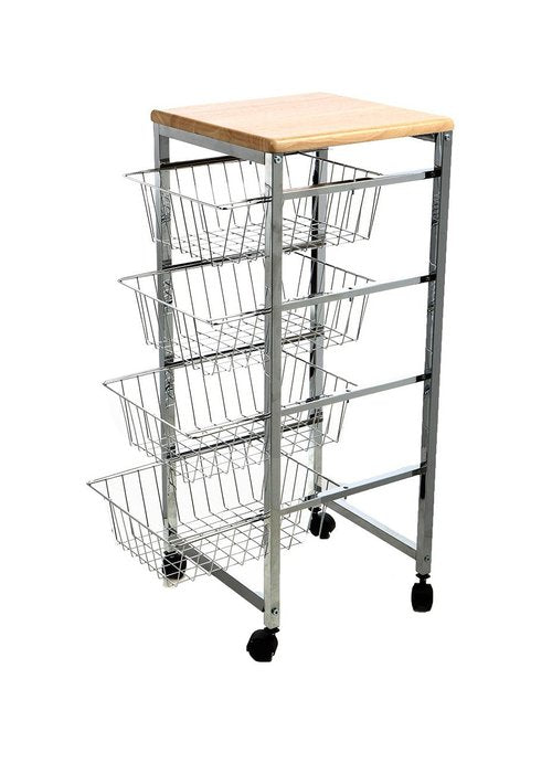 Mind Reader Stainless Steel Mobile Kitchen Cart, Bar Cart, Office Cart, Utility Cart
