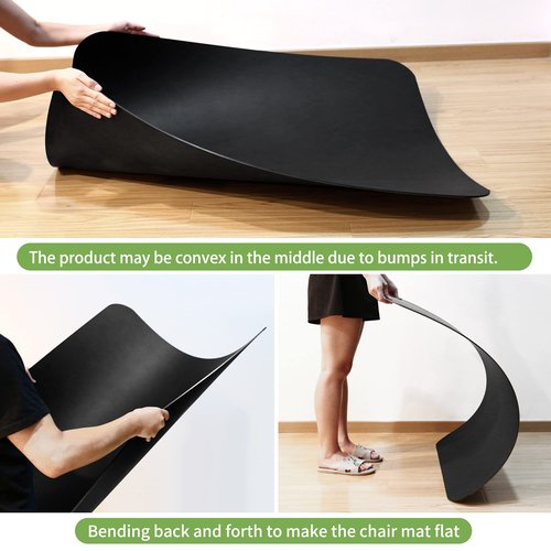 Chair Mat for Carpet, Tough and 1/5" Thick Office Chair Mat, 35" x 45" Anti-Slip Chair Mats for Carpeted or Hard Floors