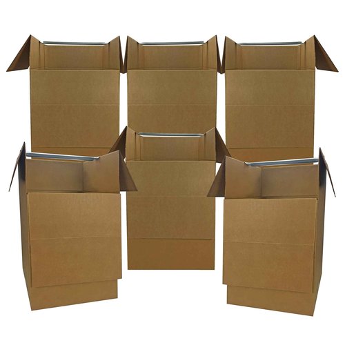 Uboxes "Shorty Space Saving Wardrobe Moving Boxes (Bundle of 6) 20"" x 20"" x 34"" Moving Boxes", corrugated