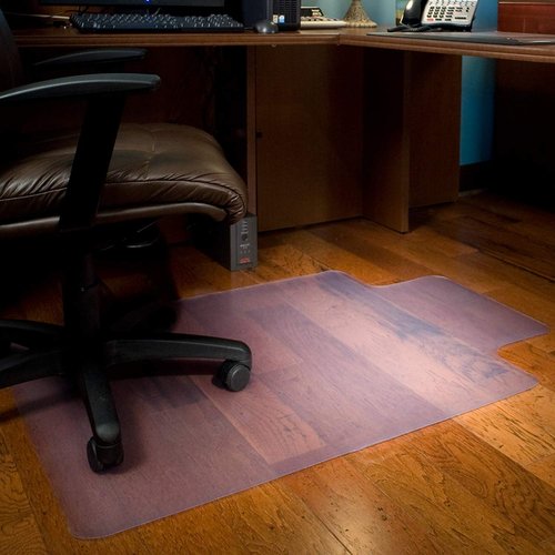 ES Robbins EverLife 45-Inch by 53-Inch Multitask Series Hard Floor with Lip Vinyl Chair Mat, Clear, Heavy use (132133)