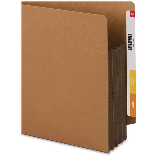 Smead End Tab File Pocket, Reinforced Straight-Cut Tab, 3-1/2" Expansion, Extra Wide Legal Size, Redrope with Dark Brown Gusset, 10 per Box (74681)