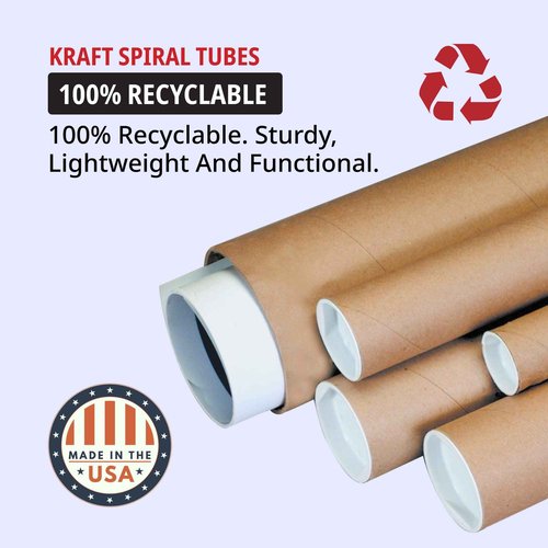 Tape Logic TLP3012K Mailing Tubes with Caps, 3 x 12, Kraft (Pack of 24)