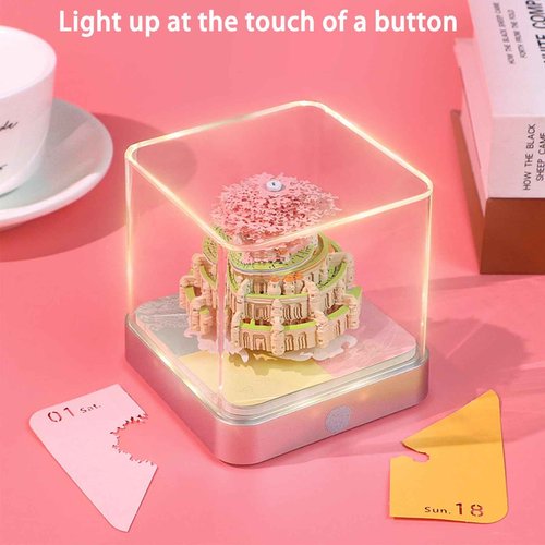 EMANNON Time Piece Calendar 2025, Time Piece Desk Calendar With LED Light, DIY Tear-Away Timepiece Calendar 3D Memo Pad Paper Carving Notepad