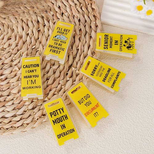 Funny Office Gifts Humorous Sticky Note Holders-6 Pack Note Clips with Hilarious Messages Perfect for Office Desks, Coworker Gifts, Work Accessories