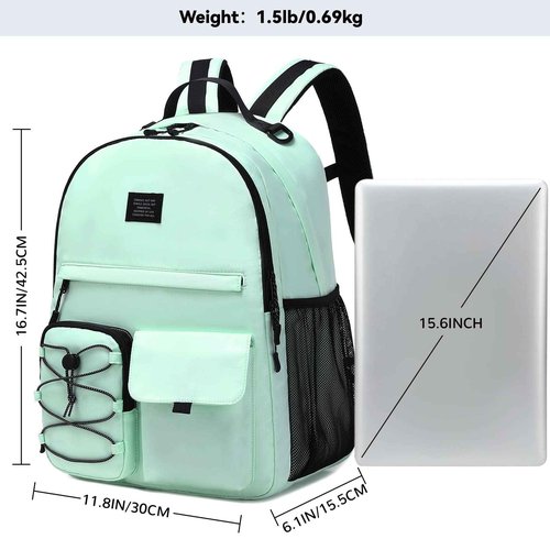 Lohol Casual Backpack for Teen Boys Girls, Stylish Daypack with Anti Theft Pocket for School, Work, or Travel (Light Green)