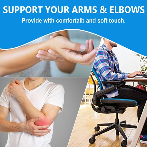 Dpwrrot Office Chair Replacement Armrest Arm Pads Caps Fit Univeral Desk Chair Arms 4" Mounting Hole with Mounting Hole Patterns Screws (1 Pair) Black