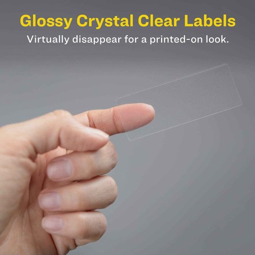 Avery Glossy Clear Address Labels, Sure Feed Technology, Laser/Inkjet, 2/3" x 1-3/4", 600 Labels, 5 Packs (6520)