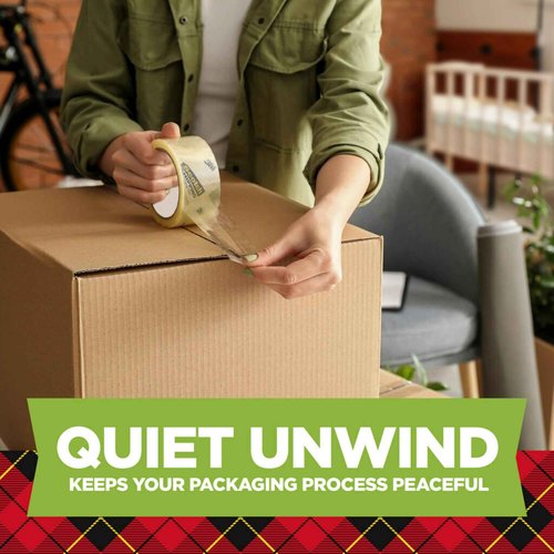 Scotch Sure Start Packing Tape, Clear, Holiday Wrapping Tape with Quiet Unwind and Easy Start, 1.88 in. x 22.2 yd., 6 Tape Rolls with Dispensers