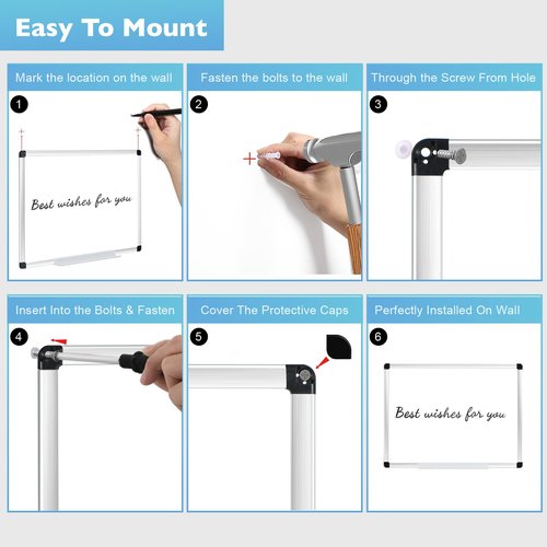 DumanAsen Dry Erase Board, 16 x 24 inches Magnetic Whiteboard for Wall, Aluminum Frame Portable Double Sided Whiteboard for Home, Office, Includes 3 Markers and Eraser