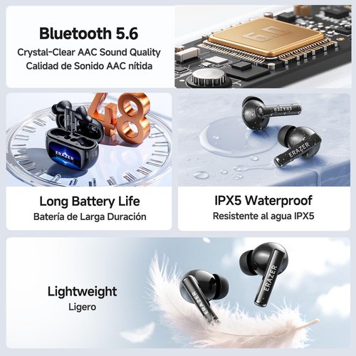 NAGFAK ERAZER XP12 Translation Earbuds Real Time, 3-in-1 Translator Earbuds in 135 Languages & Accents with APP Bluetooth 5.6 Translation Device for Travel Business Learning