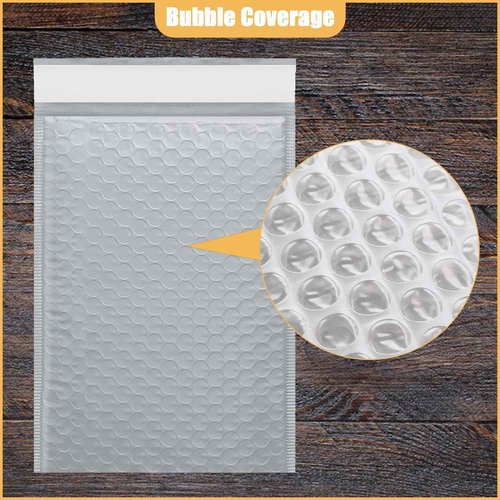 PRIMPKG 6in x 9in Bubble Mailer, Gray Poly Mailer, Padded Envelope, Shipping Envelope, Waterproof, Self-Sealing, For Small Business, Shipping, Mailing, Boutique Packaging(250PCS)