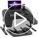SAIJI Black Laptop Lap Desk with Soft Armrest, Adjustable Bed & Couch Table