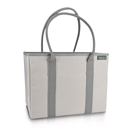 meori Office Tote Bag Carry Laptop Essentials Sturdy Bottom Stays Upright 3 Handy Pockets (Natural Sand)