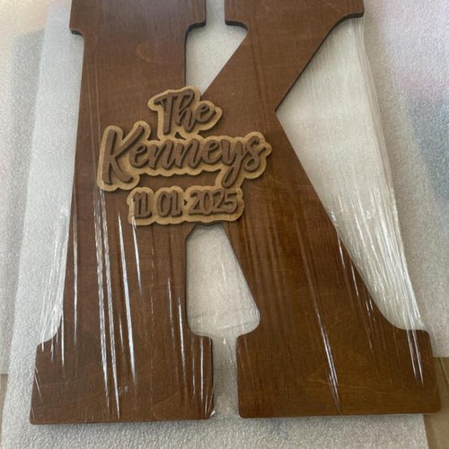 Andisijq Personalized Wedding Sign,Wedding Guest Book Alternative GuestBook Alternative Wedding Letter Guest Book Alternative Custom Wooden Name Sign (50cm 9.6")
