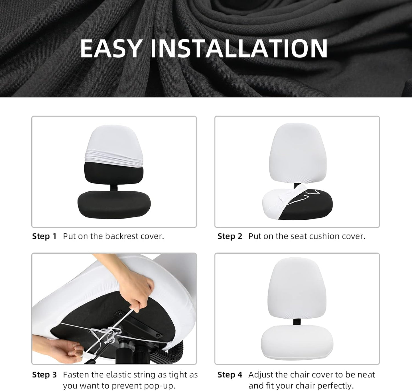 Stretchable Office Chair Seat Covers by [Brand Name] - Universal Slipcover for Computer Chairs | 180GSM Washable Red Protector for Pets