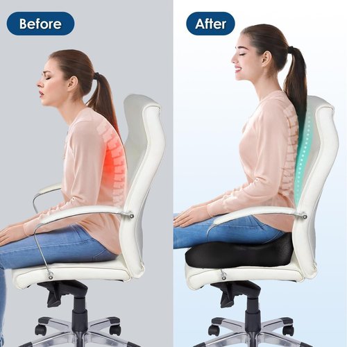 TOOPONE Large Seat Cushion for Office Chairs,Tailbone Pain Relief Butt, & Coccyx, Hip, Pressure & Sciatica Relief,Office Chair Cushion & Car Seat