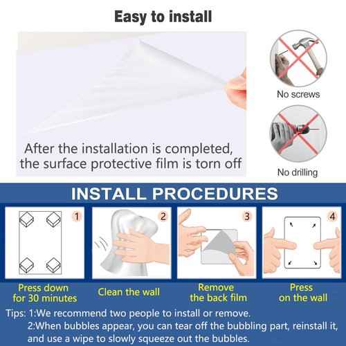 2 Pcs Magnetic Dry Erase White Board Contact Paper for Wall 40"x 18" Adhesive Whiteboard Sticker Roll with 53 Magnet Letters for Kids Peel and Stick Whiteboard Wallpaper Magnetic Pain