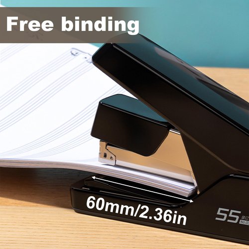 Heavy Duty Deskstop Stapler, 55 Sheet Capacity Jam Free, One Finger Touch Stapling Ergonomic Office Staplers for Office, Home, Classroom, Booklet, Book Binding