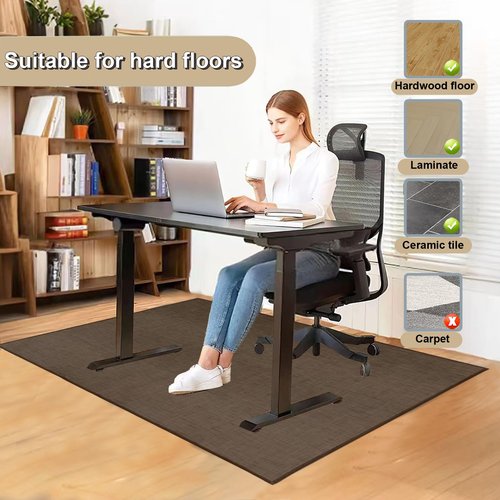 Chair Mat for Hardwood Floor, 59 x 48 inches Heavy Duty PVC Desk Chair Mat for Office Home, Non-Slip Tile Lamiate Floors Protector for Computer Chair