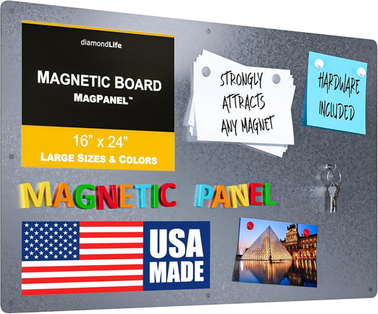16" x 24" - Magnetic Board - Wall Mounted Dry & Wet Erase Board for Home, Office, and Classroom - Command Strips Included