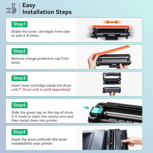 Brother 830XL High Yield Toner Cartridge - Compatible Replacement for TN830 & TN830XL | 2 Black Cartridges