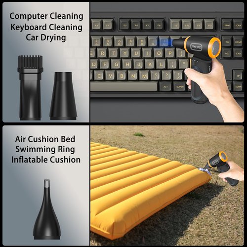 Electric Air Duster, Compressed Air Duster, 150000RPM Jet Dry Blower for Car Dry, 3 Gear Adjustable Mini Turbo Jet Fan, Cordless Air Duster Replaces Compressed Air Can for Computer, Keyboard, Air Bed