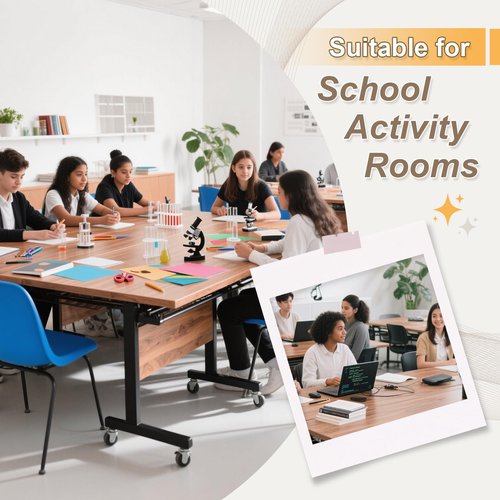 Conference Room Table with Silent Wheels, Mobile Folding Conference Table for 16 Person,Flip Top Office Training Tables with Walnuts Wood Tabletop, for School,Business Meeting Rooms (6 Pack 63in)