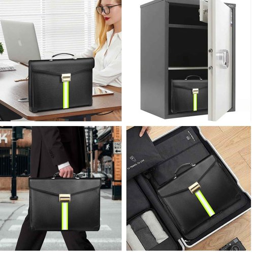 6500°F Large Capacity Upgraded Fireproof Money Bag with Lock,10 Layers of Heat Insulated Materials with Waterproof Zipper/Reflective Strip with Handle for Cash/Important Documents