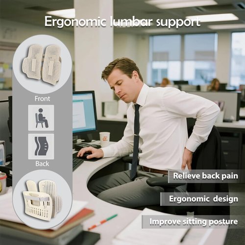 Back Support for Office Chair, Lumbar Support with Up & Down Adjustment,Ergonomic Lumbar Support Pillow for Office Chair, Lumbar Pillow for Home Office Desk Chairs