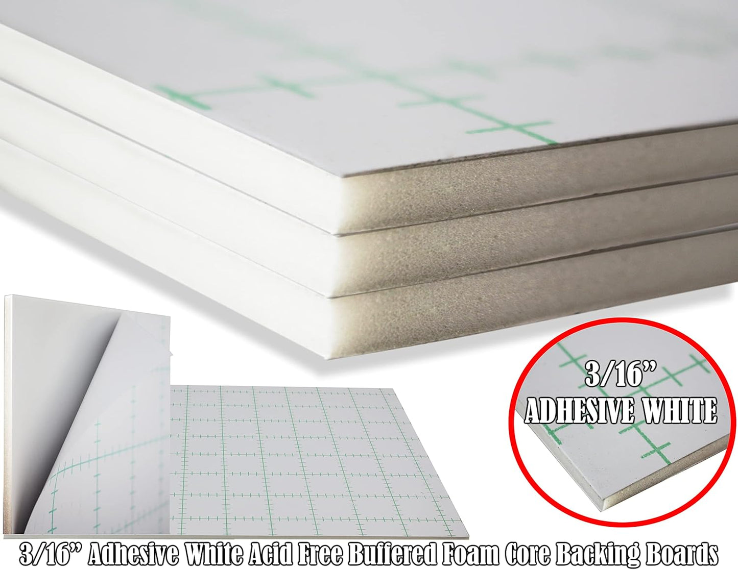 Skiennix Self-Adhesive Foam Board - 8x10 Inches, Acid-Free, 25 Pack, Perfect for Mounting and Crafting