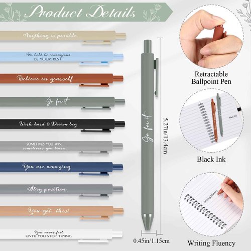 Tenceur 60 Set Employee Appreciation Gifts Bulk Inspirational Notebook Nurse Practitioner Week Motivational Pen Gifts for Coworker Nurse Rad Tech IEW Christmas (Classic Color)