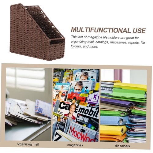 Desktop Document Organizer Simple Book Storage Rack for Mail Magazines Files Creative Vertical File Holder for Office Home Easy Identification with Notes