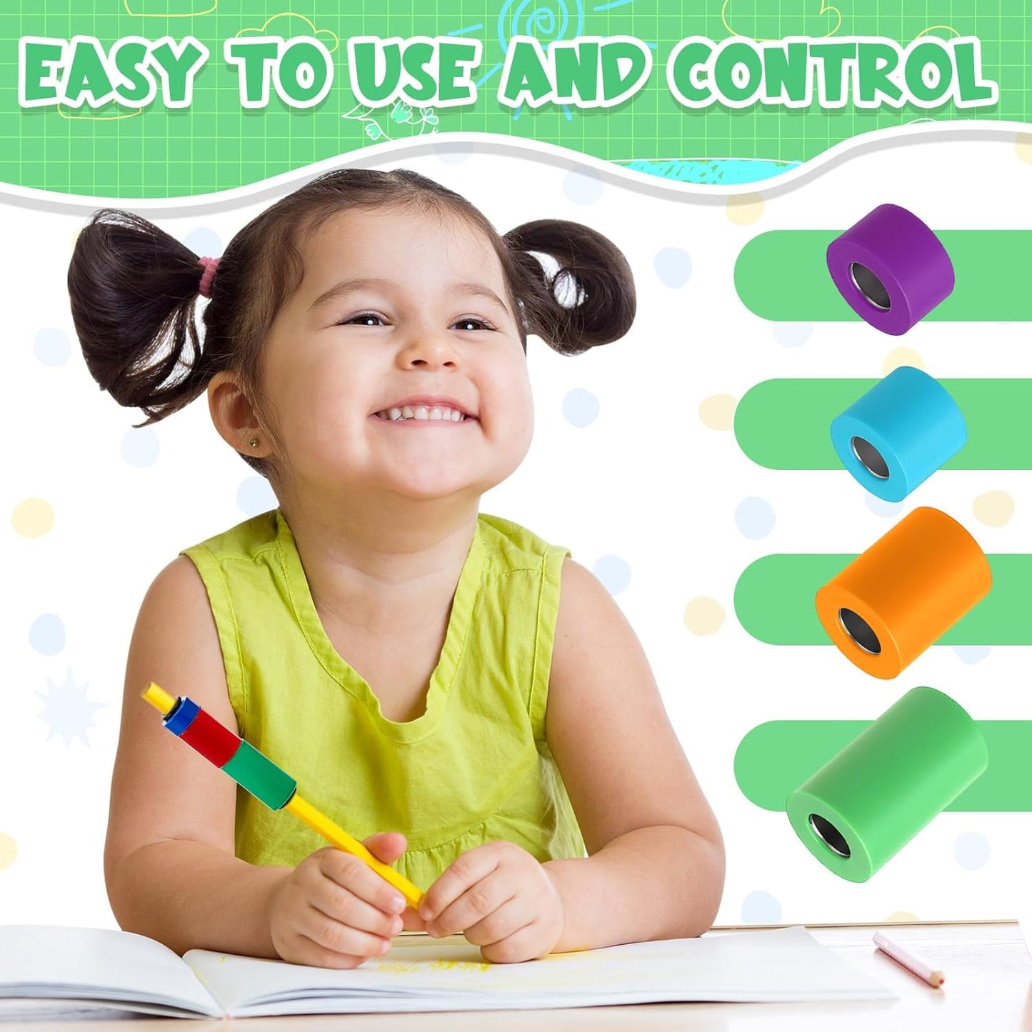 Skiennix Pencil Weights - Handwriting Aid for Kids & Special Needs | Adjustable 0.2-0.7 oz, Soothing Tones
