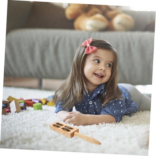 Toddmomy Wooden Jingle Girl Handheld Bell Rattles for Music Education Safe and Engaging Hand Percussion Instrument for Home School and