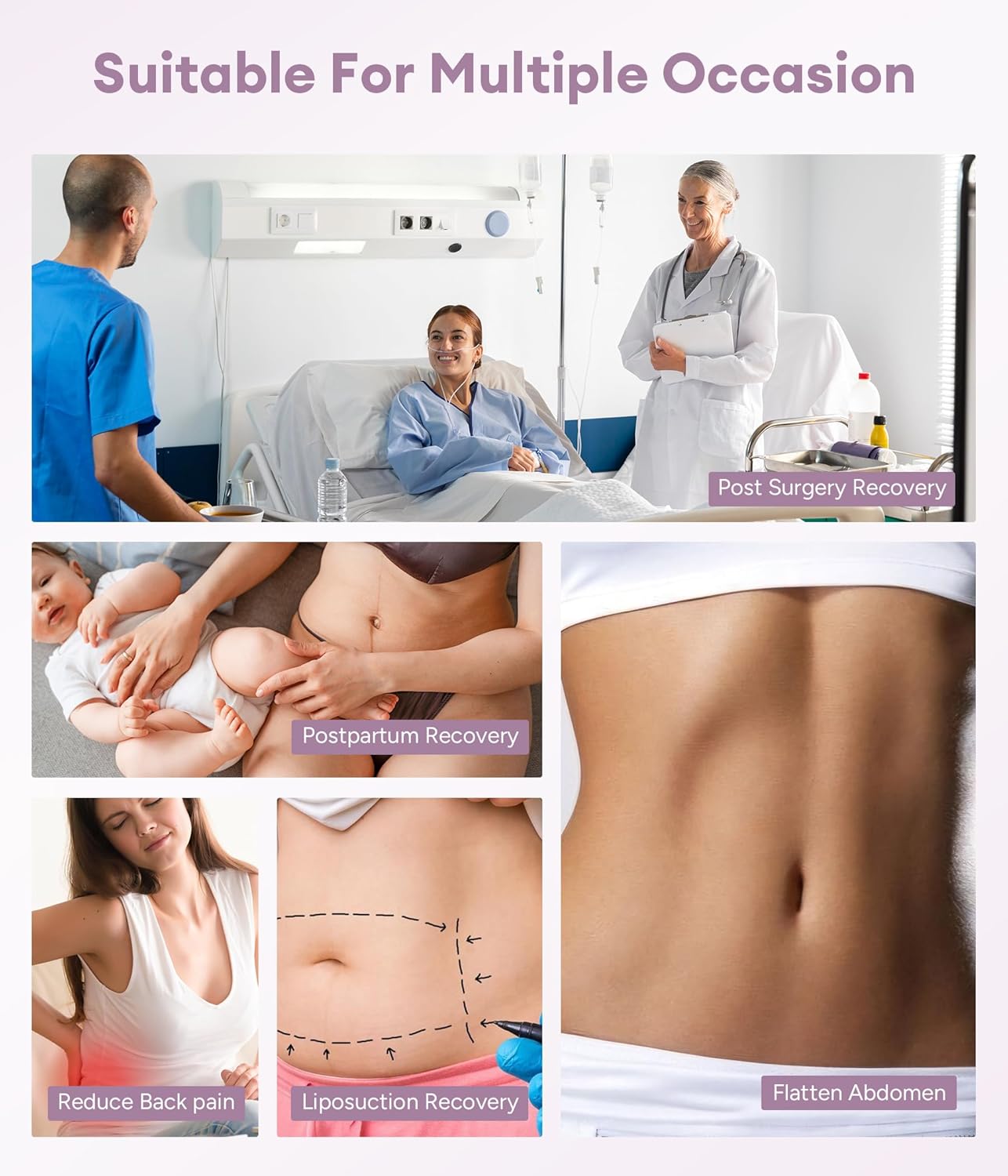 YERKOAD 360 Lipo Foam Ab Board - Breathable Tummy Tuck Recovery Compression | Ideal for Post-Surgery Use