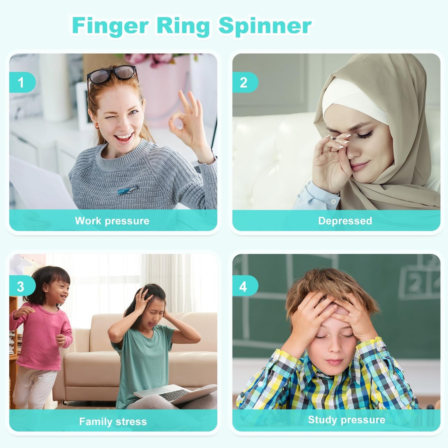 Nuogo 200 Pcs Acupressure Rings Fidget Spiky Sensory Finger Massager Ring Stress Relief Fidget Sensory Toys Anxiety Relief Toys Stress Reducer for Men, Women(Classic Color)