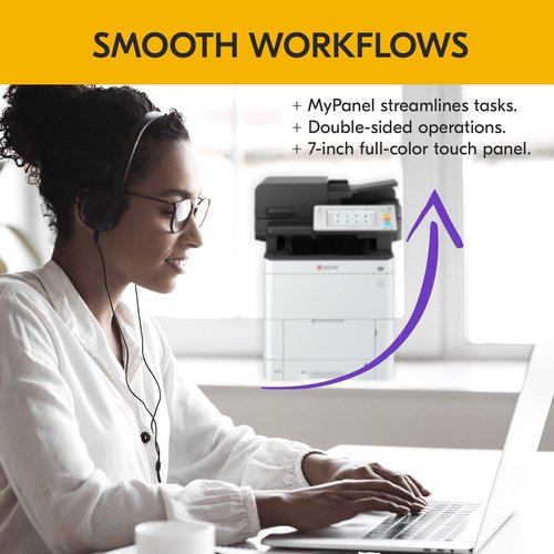 Kyocera ECOSYS MA3500cifx All-in-One Color Laser Printer - 37 ppm, 1200 dpi, Touchscreen & Dual Scan