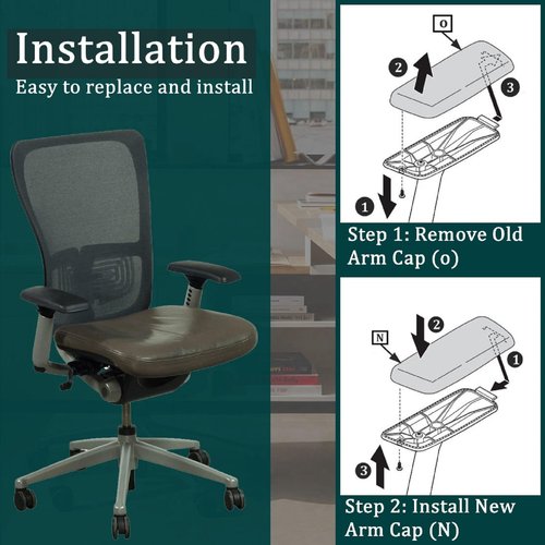HYEJDRV Chair Armrest Replacement, Arm Pad Caps Replacement for Haworth Zody Office Chair 1 Pair (Black)