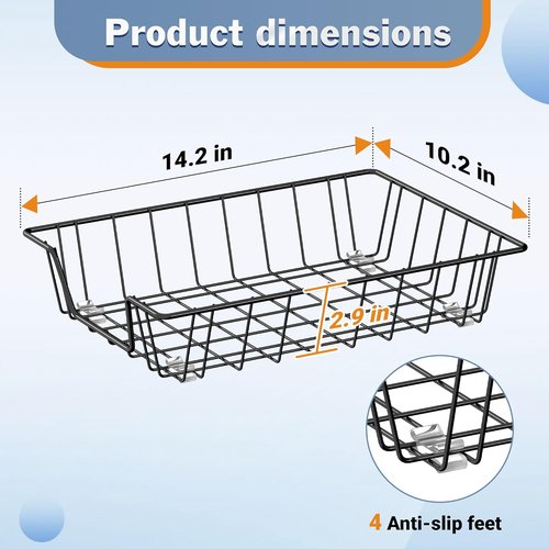 Gawerk Desk Tray Organizer - A4 File & Magazine Storage Baskets | Black, Set of 3