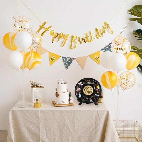 Vinyl Record Birthday Decorations Happy Birthday Guest Book Alternatives with Pens DIY Vinyl Birthday Favor Sign Poster Music Lover Birthday Table Decors with Clock Accessories, Not Include Battery