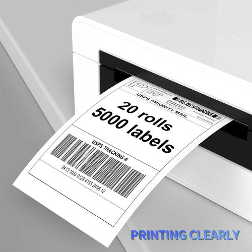 FungLam 4"X6" Thermal Shipping Labels, 5000 Labels, 20 Rolls, Compatible with Rollo, Munbyn, iDPRT Thermal Printers