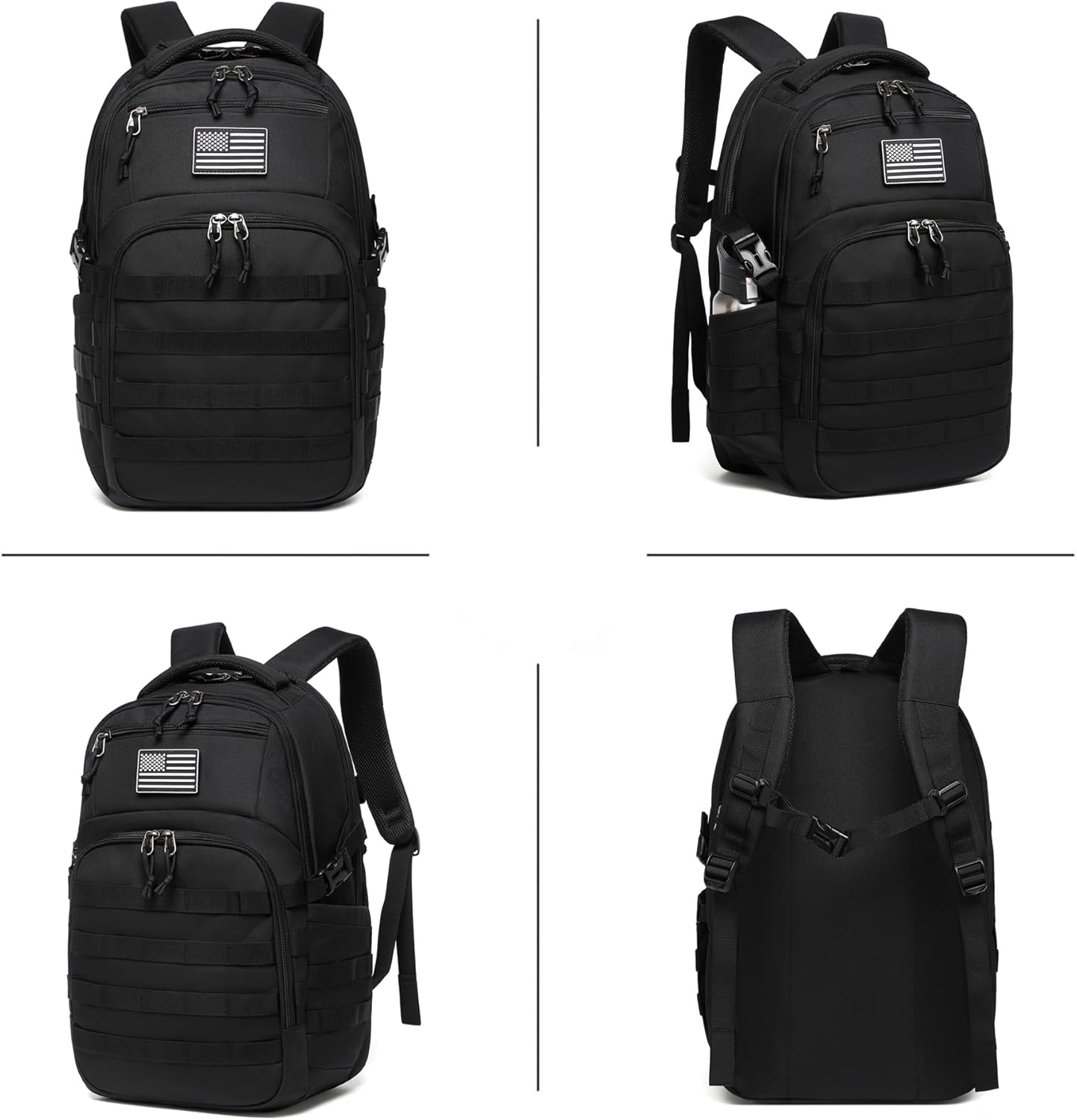 Wotony Military Tactical Backpack - Compact Black Assault Bag for Men | Durable & Versatile