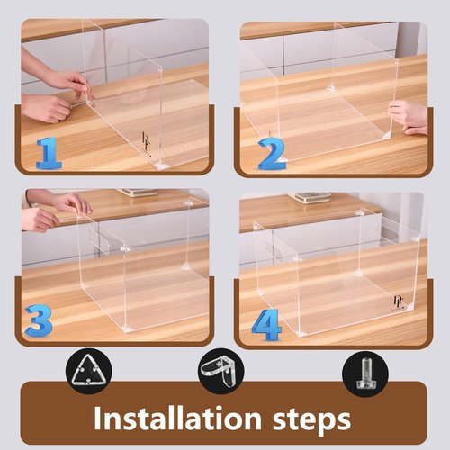 Daily Favorites DF Acrylic File Holder with Handles - Acrylic File Organizer - Clear File Box for Letter Size/A4 Folder Holder - Desktop Hanging File Organizer (Without Partition)