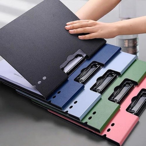 Clipboard Folder - A4 Punchless Clamp Binder with Metal Clips, 360 Degree Foldable Binder Clipboards with Pen Holder, Folder Binders Clip for Letter or A4 Size, 4 Pack