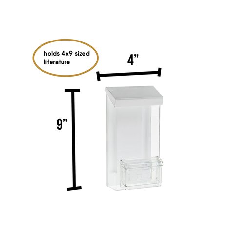 SOURCE ONE SOURCEONE.ORG Outdoor Trifold Brochure Holder with Business Card Holder, White Lid