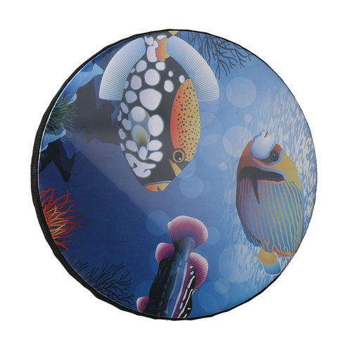 10 inch Wooden Wave Bead Ocean Drum Hand Percussion Wood Musical Instrument Black