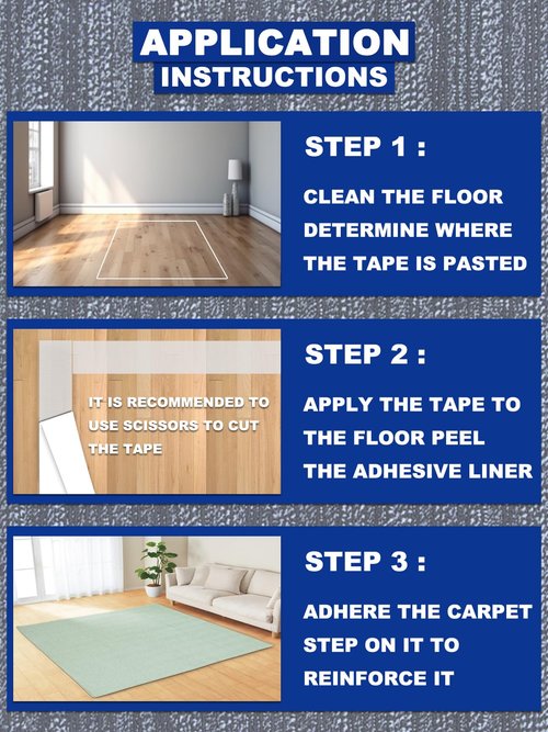 Alopuxi Double Sided Carpet Tape 2 Inch x 22Yards, Rug Tape Grippers, for Hardwood Floors and Area Rugs, No Damage, Residue Free