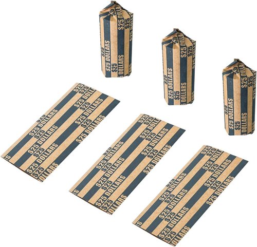 L LIKED 105 Pcs Black Striped Flat Coin Wrappers - Perfect for Dollar Rolls (105 Pcs)